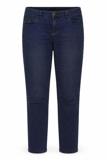 Front view of Yes Yes women’s blue skinny jeans, size UK 10, 25-inch leg