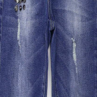 Womens UK Size 26 in BLUE RAGS Regular Fit Skinny Blue Jeans