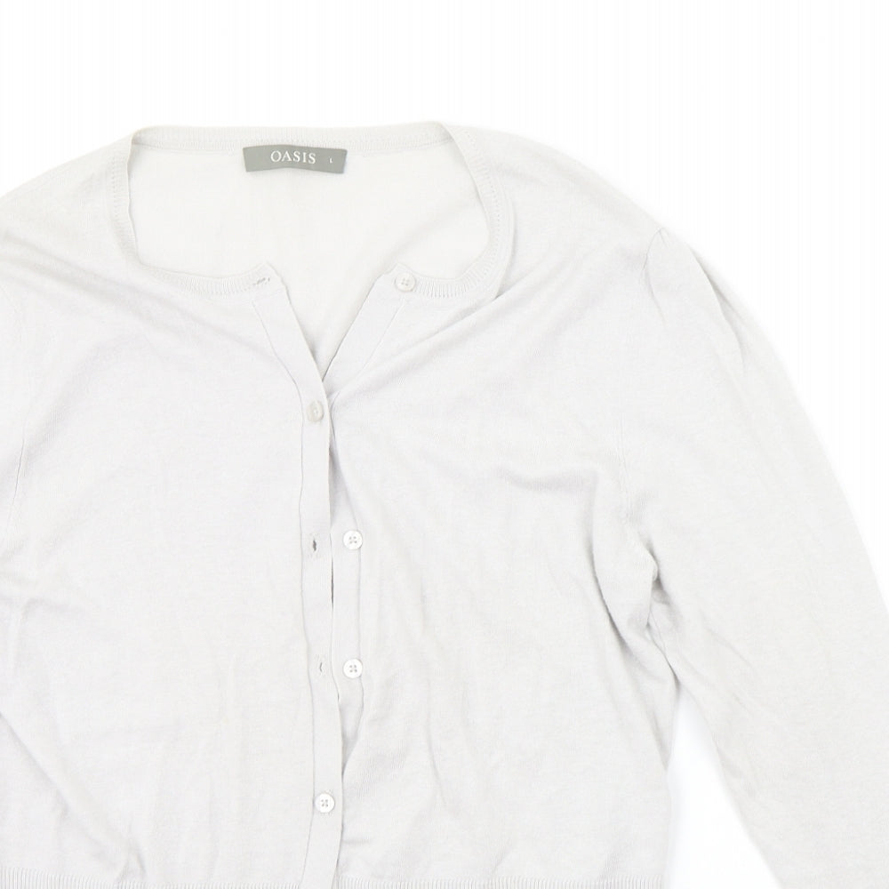 Womens UK Size L Oasis Grey Cardigan Jumper