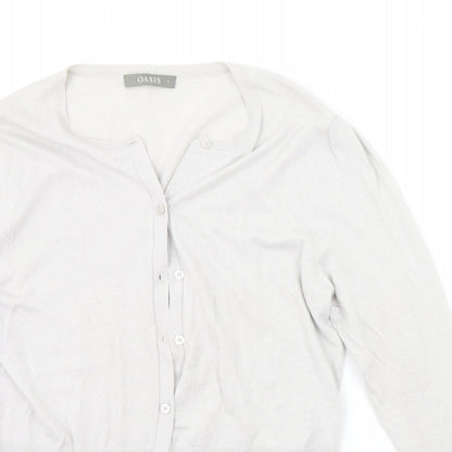 Womens UK Size L Oasis Grey Cardigan Jumper