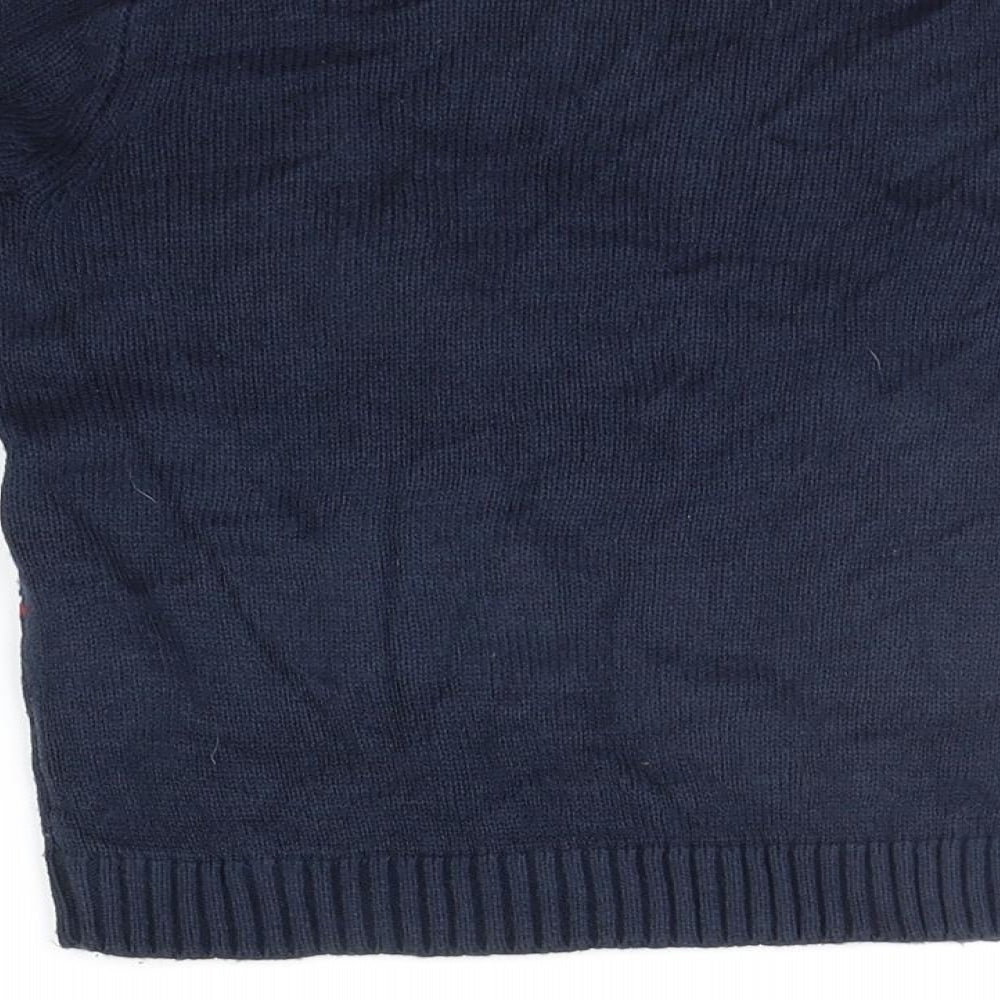 Peppers Girls Blue Geometric  Pullover Jumper Size 6-7 Years  - Christams