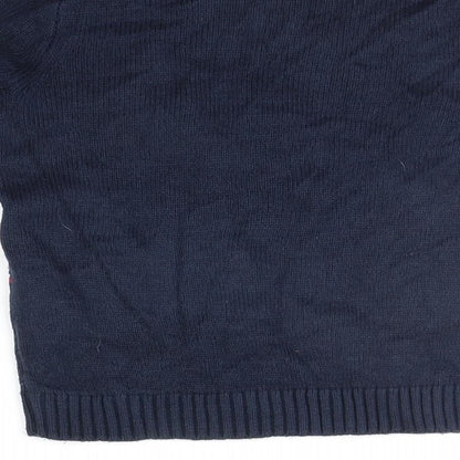Peppers Girls Blue Geometric  Pullover Jumper Size 6-7 Years  - Christams