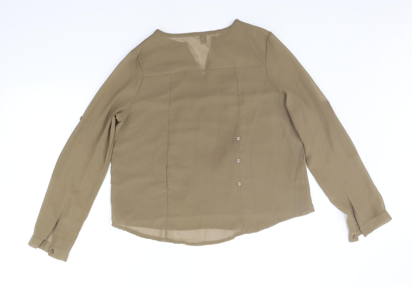 Womens UK Size M Preworn Green Basic Button-Up