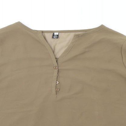 Womens UK Size M Preworn Green Basic Button-Up