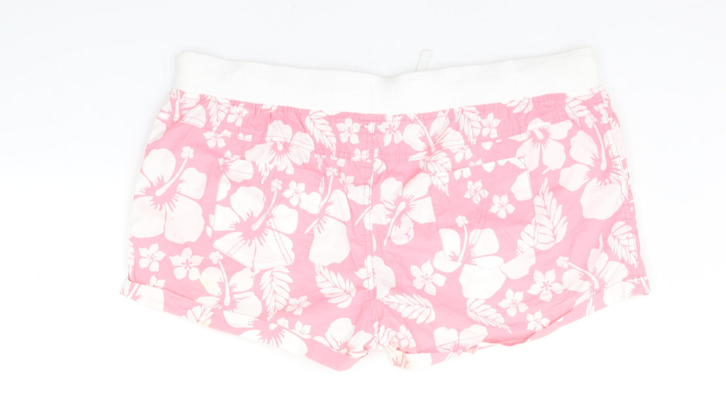 Denim & Co. Womens Pink Floral  Cut-Off Shorts Size 20