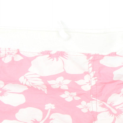 Denim & Co. Womens Pink Floral  Cut-Off Shorts Size 20