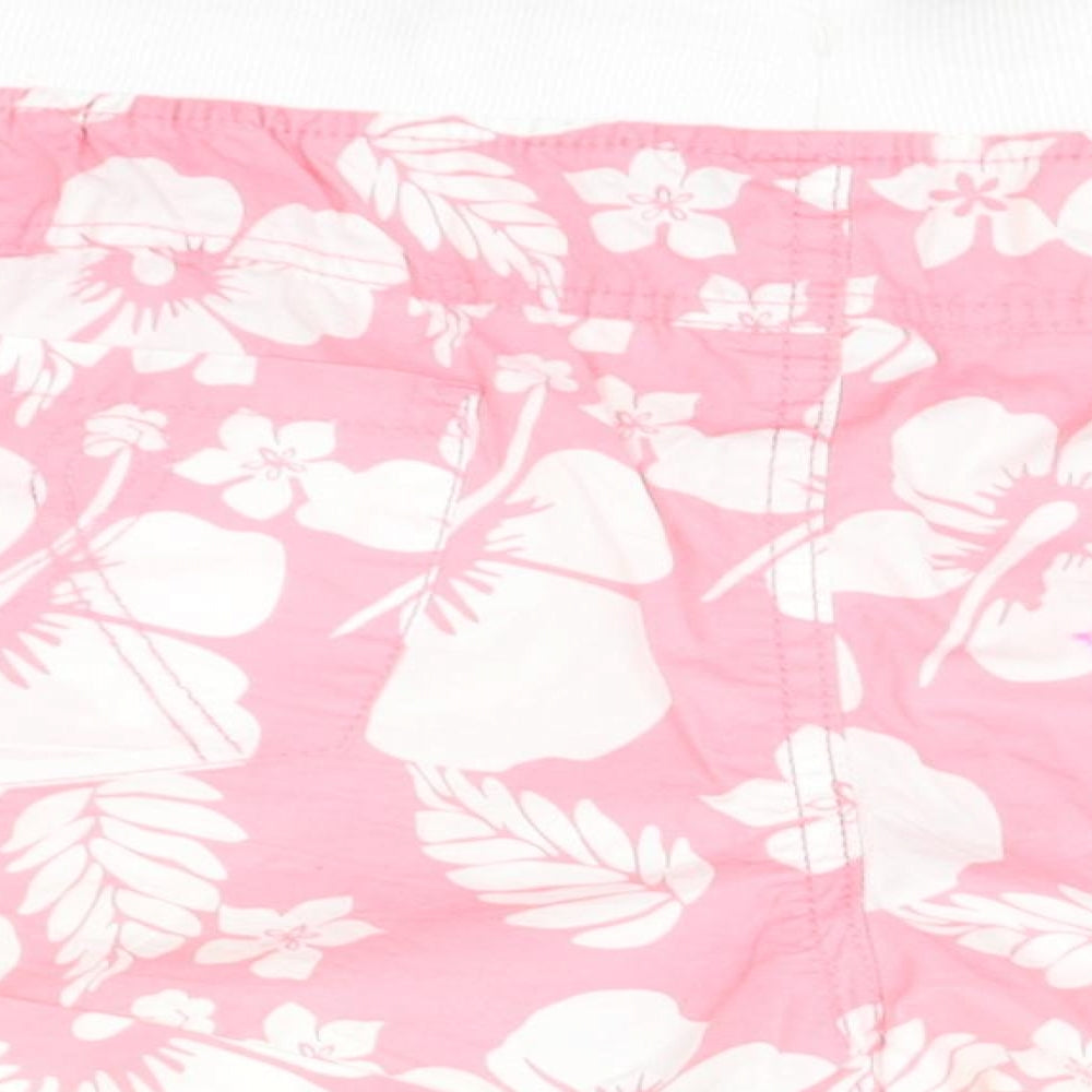 Denim & Co. Womens Pink Floral  Cut-Off Shorts Size 20