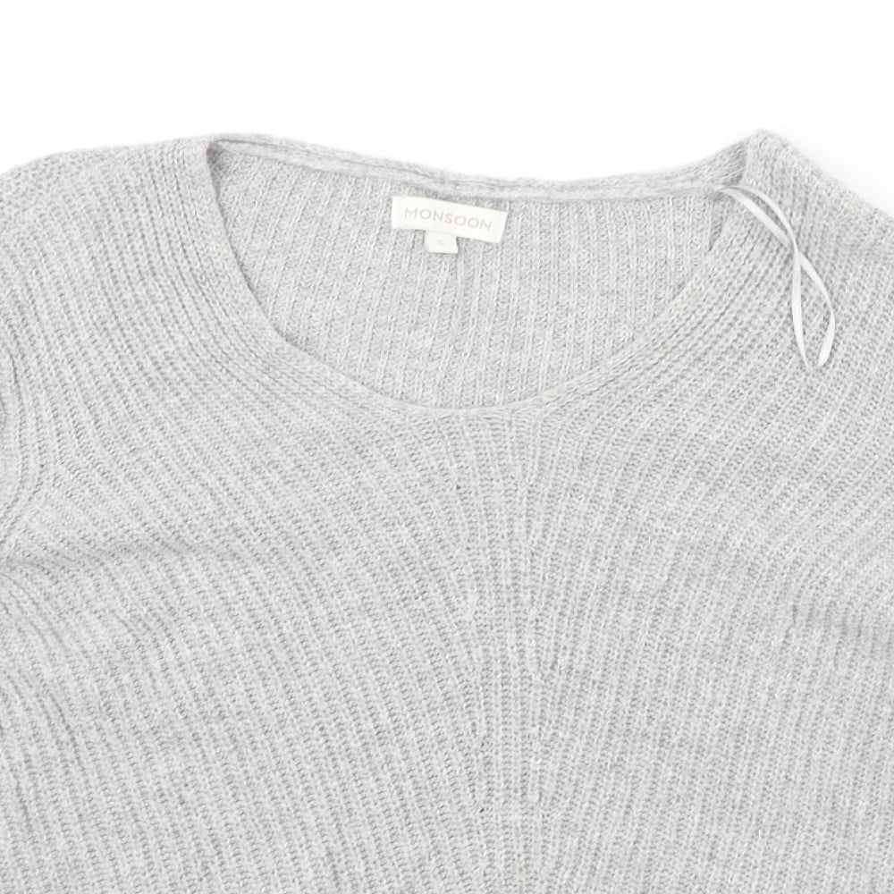 Womens UK Size S Monsoon Grey Pullover Jumper