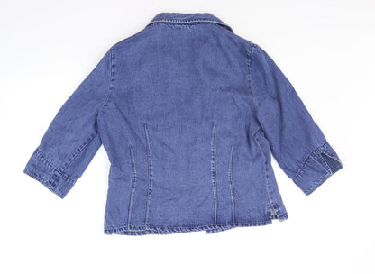 ch moda Womens Blue Houndstooth  Jacket  Size 14