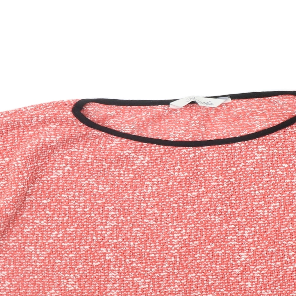 Womens UK Size 10 Peacocks Red Basic T-Shirt