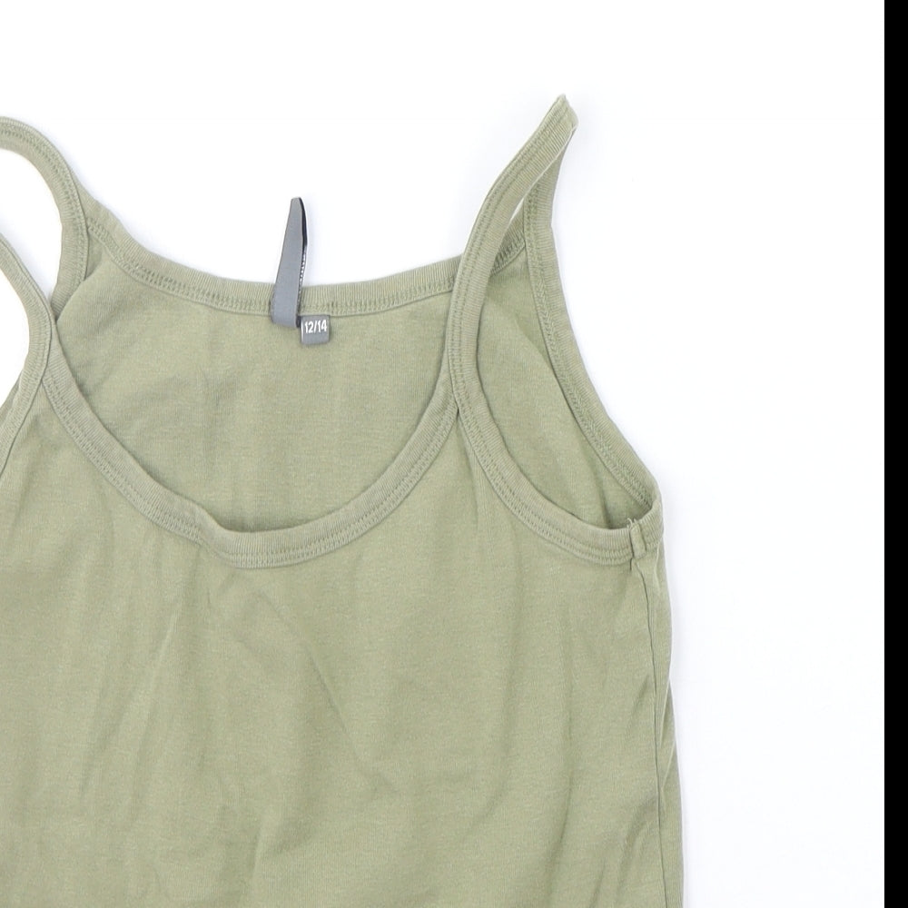 Wardrobe Essentials Girls Green   Basic Tank Size 12 Years