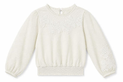 Front view of George girls’ white basic button-up, size 7-8, years