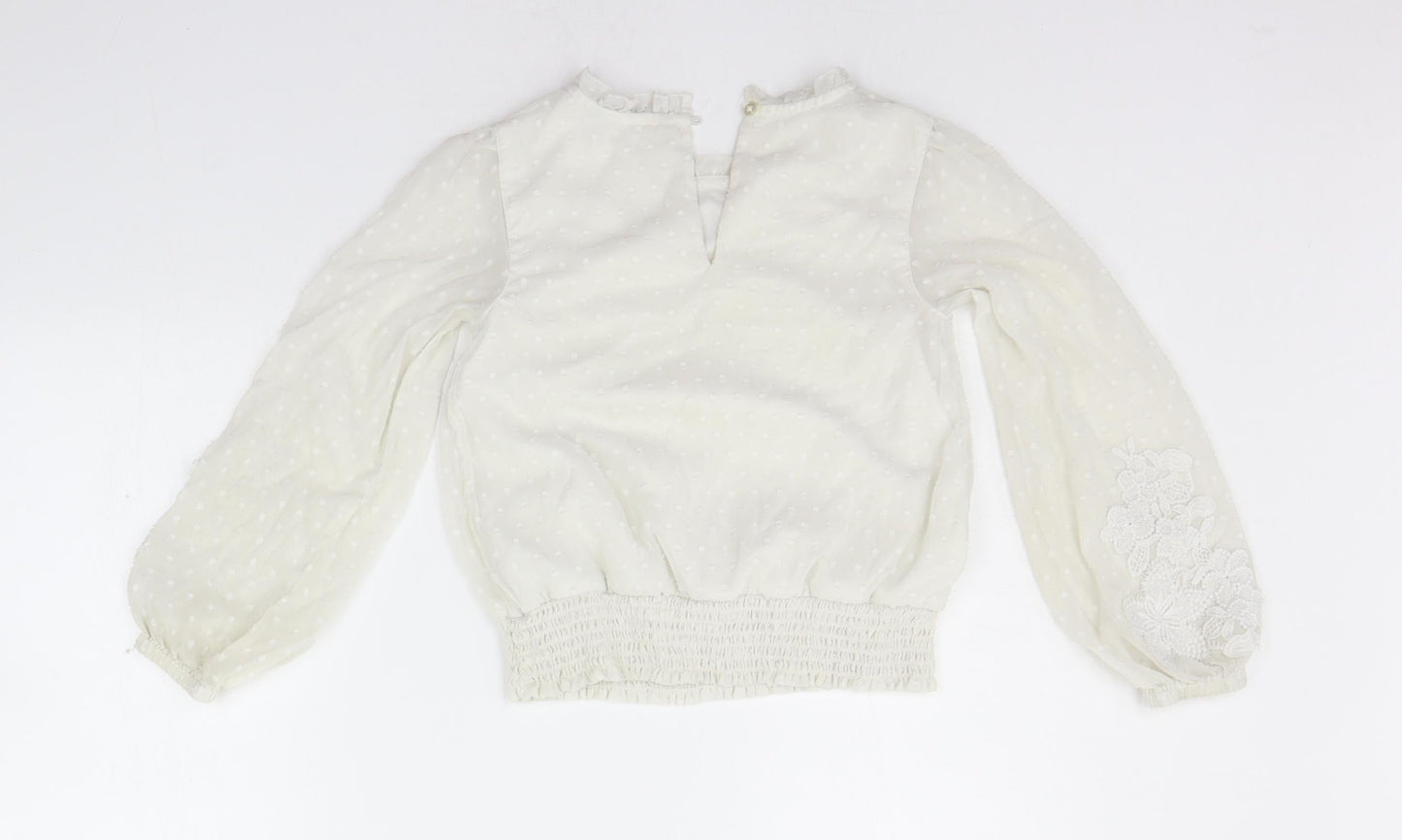 George Girls White   Basic Button-Up Size 7-8 Years