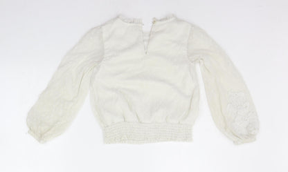 George Girls White   Basic Button-Up Size 7-8 Years