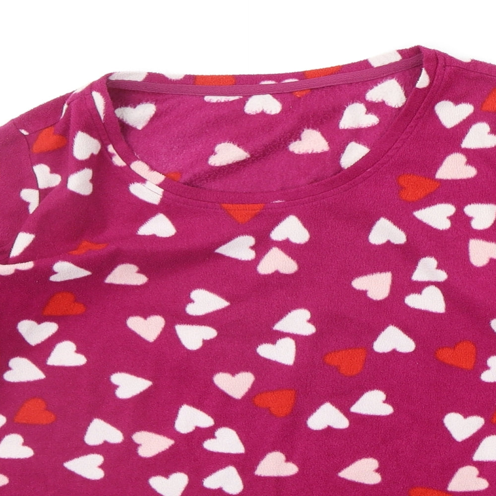Marks and Spencer Girls Purple Geometric  Top Pyjama Top Size 8 Years  - HEARTS