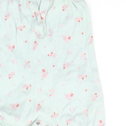 little nutmeg Baby Green Floral  Babygrow One-Piece Size 3-6 Months