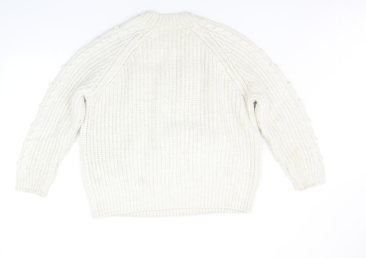 Womens UK Size L Marks and Spencer White Pullover Jumper