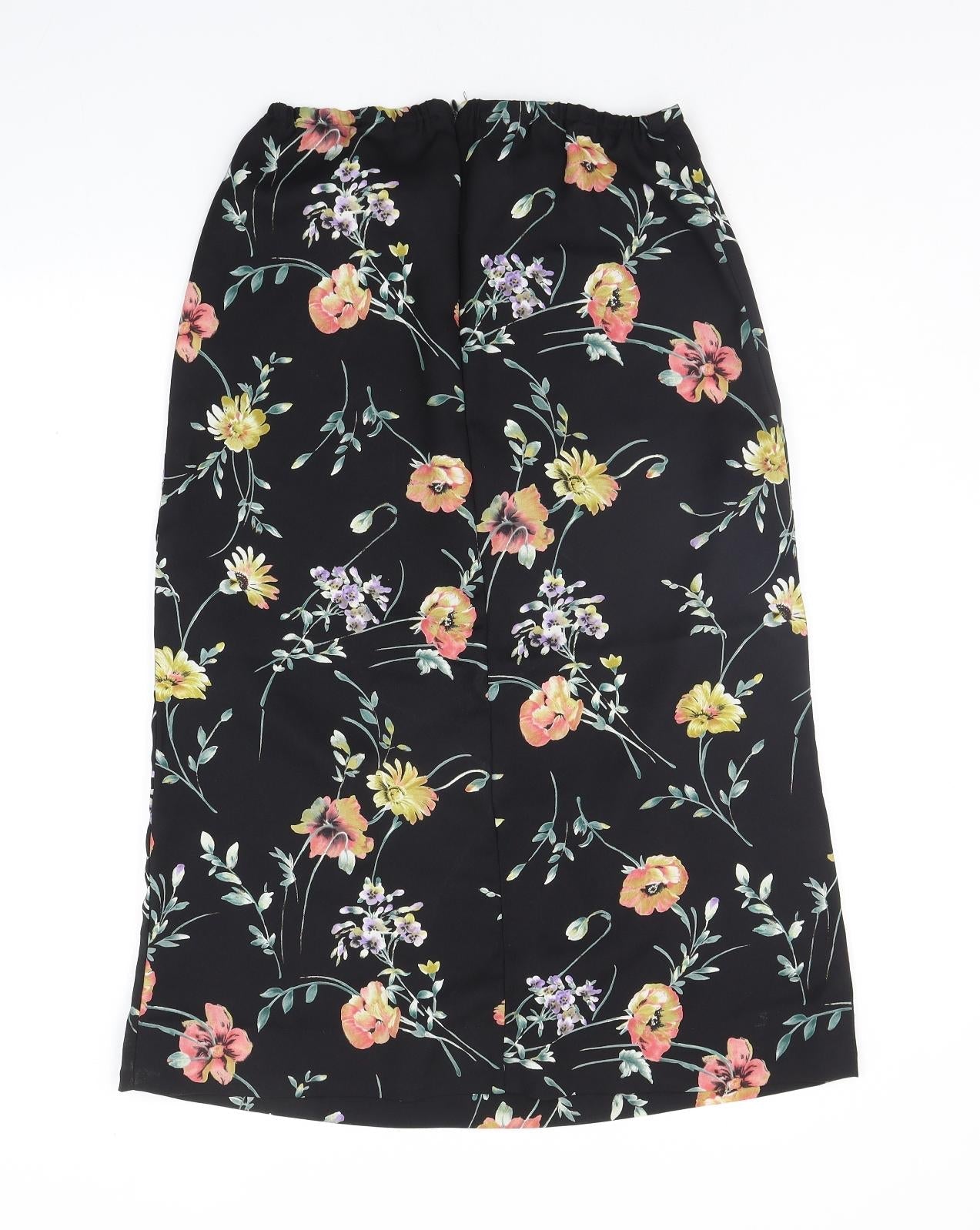 Leslie Fay Womens Blue Floral  A-Line Skirt Size 8