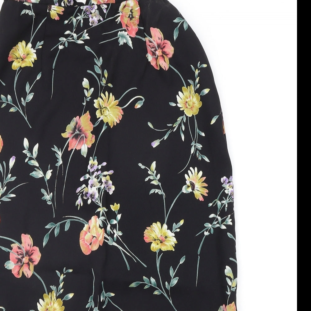 Leslie Fay Womens Blue Floral  A-Line Skirt Size 8