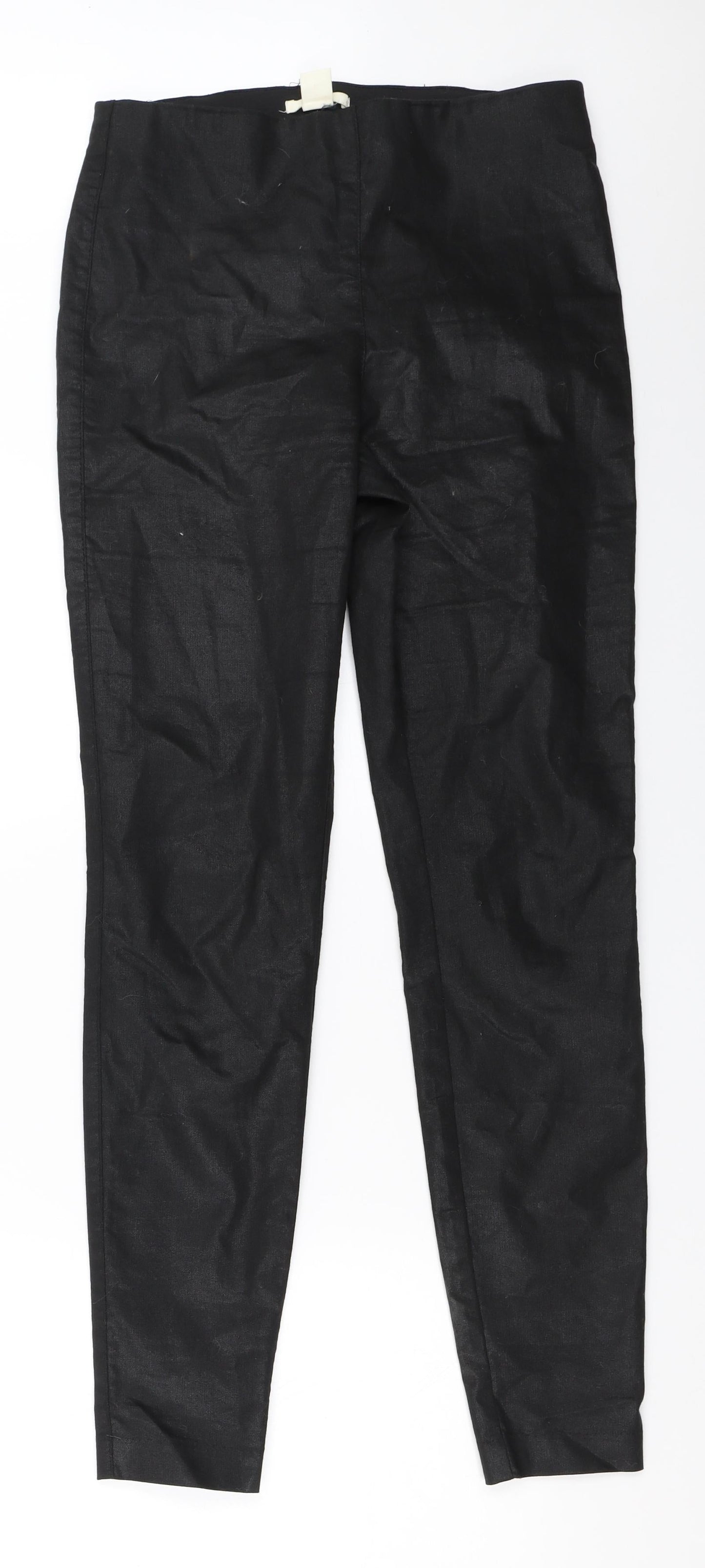 Womens UK Size 38 H&M Regular Fit Capri Black Trousers
