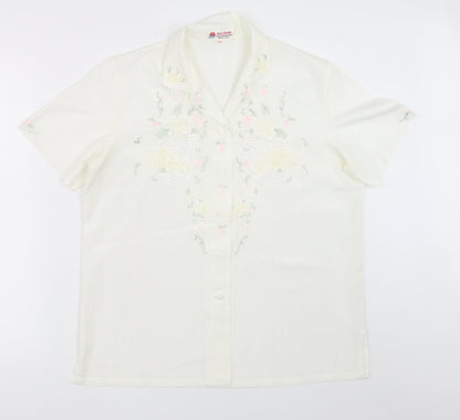 Rose Brand Womens White   Basic Button-Up Size 40