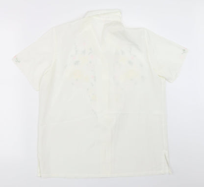 Rose Brand Womens White   Basic Button-Up Size 40