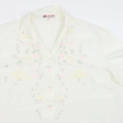 Rose Brand Womens White   Basic Button-Up Size 40