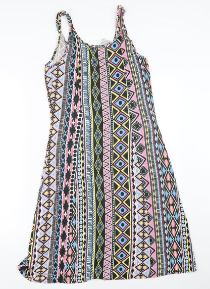 Peacocks Womens Pink Geometric  Trapeze & Swing  Size 10