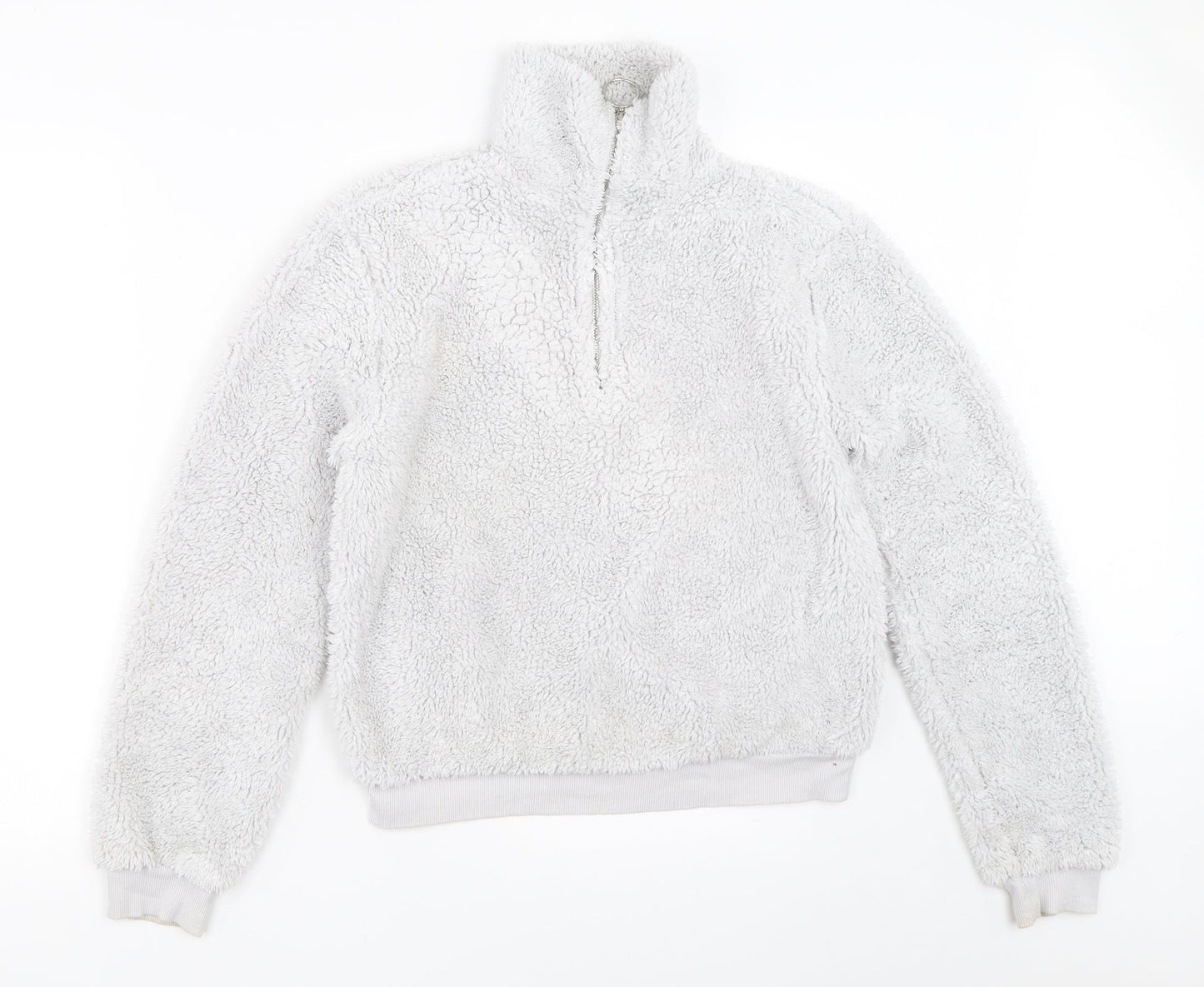 Topshop Womens Grey   Henley Sweatshirt Size 8