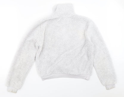 Topshop Womens Grey   Henley Sweatshirt Size 8