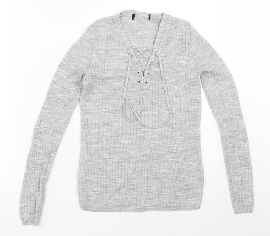 Womens UK Size 8 Atmosphere Grey Pullover Jumper