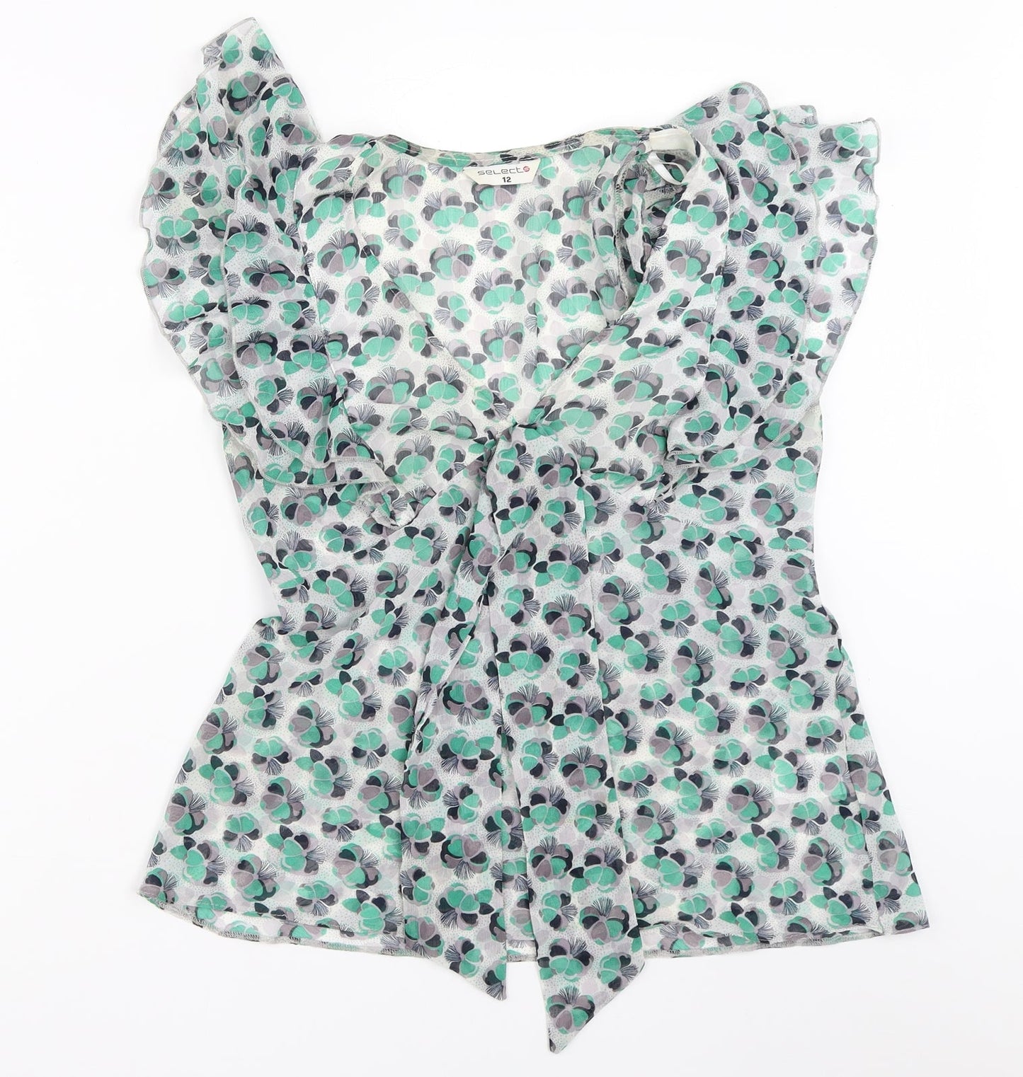 Womens UK Size 12 Select Green Basic Blouse