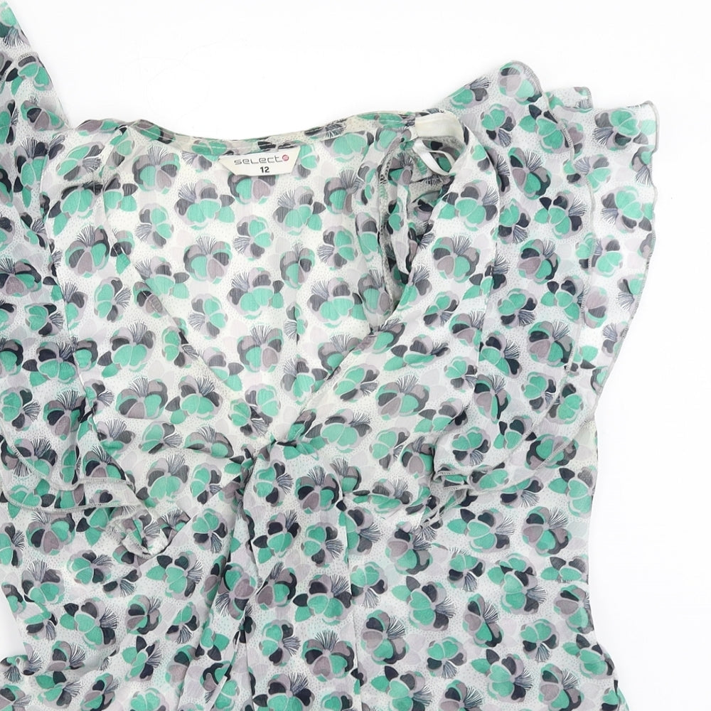 Womens UK Size 12 Select Green Basic Blouse