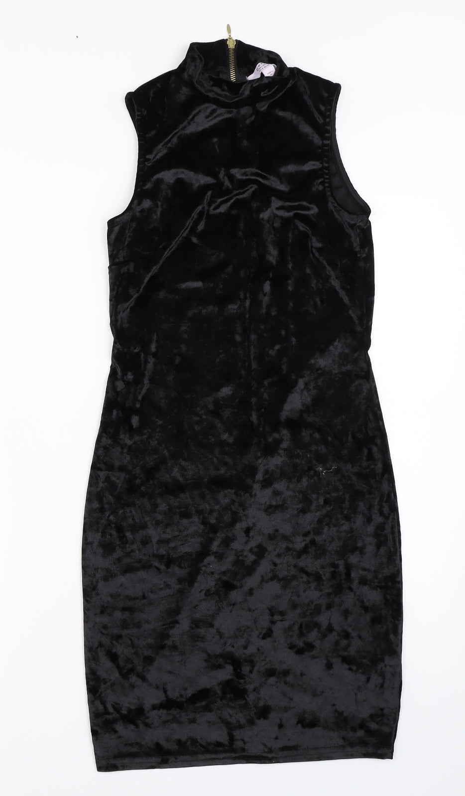 Miss Selfridge Womens Black  Velour Bodycon  Size 8