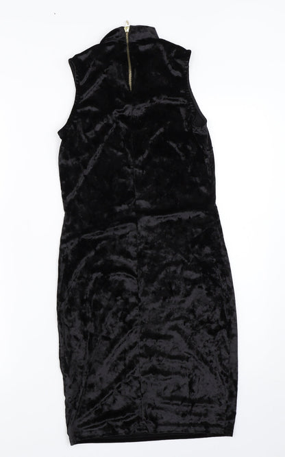 Miss Selfridge Womens Black  Velour Bodycon  Size 8