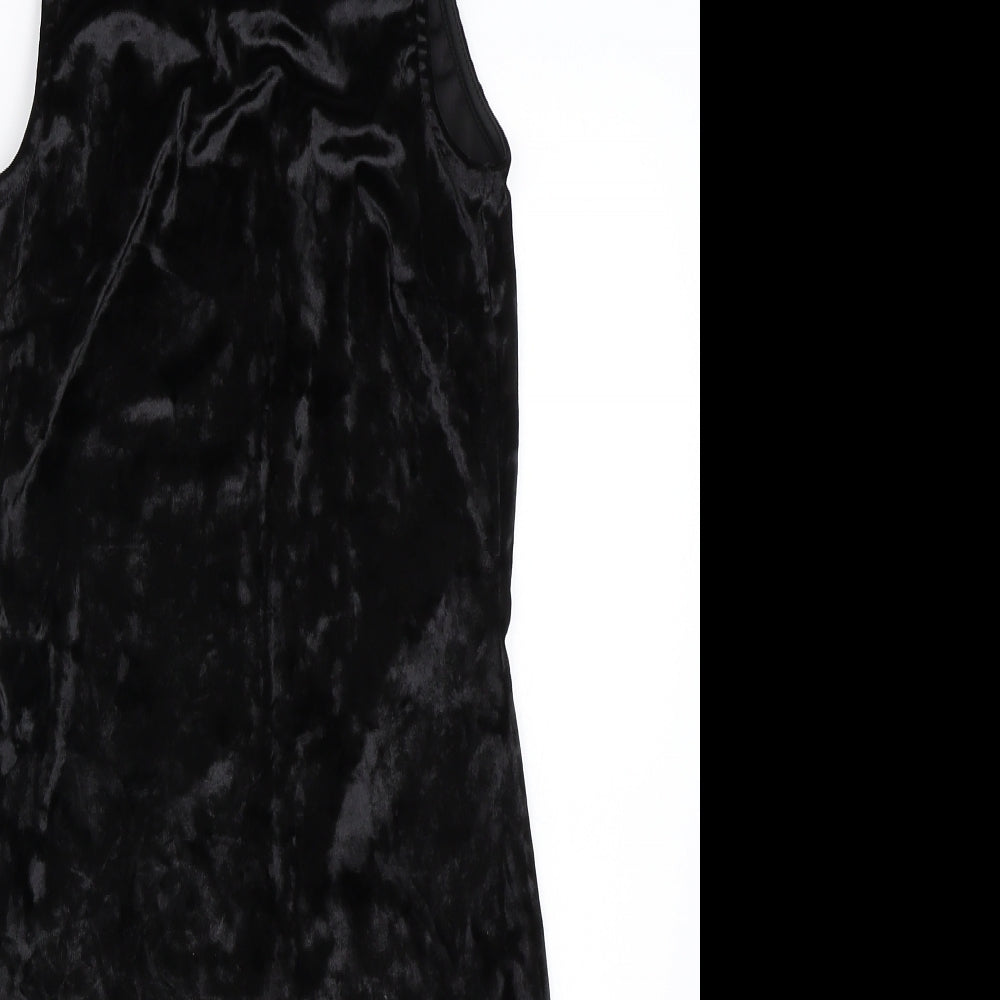 Miss Selfridge Womens Black  Velour Bodycon  Size 8