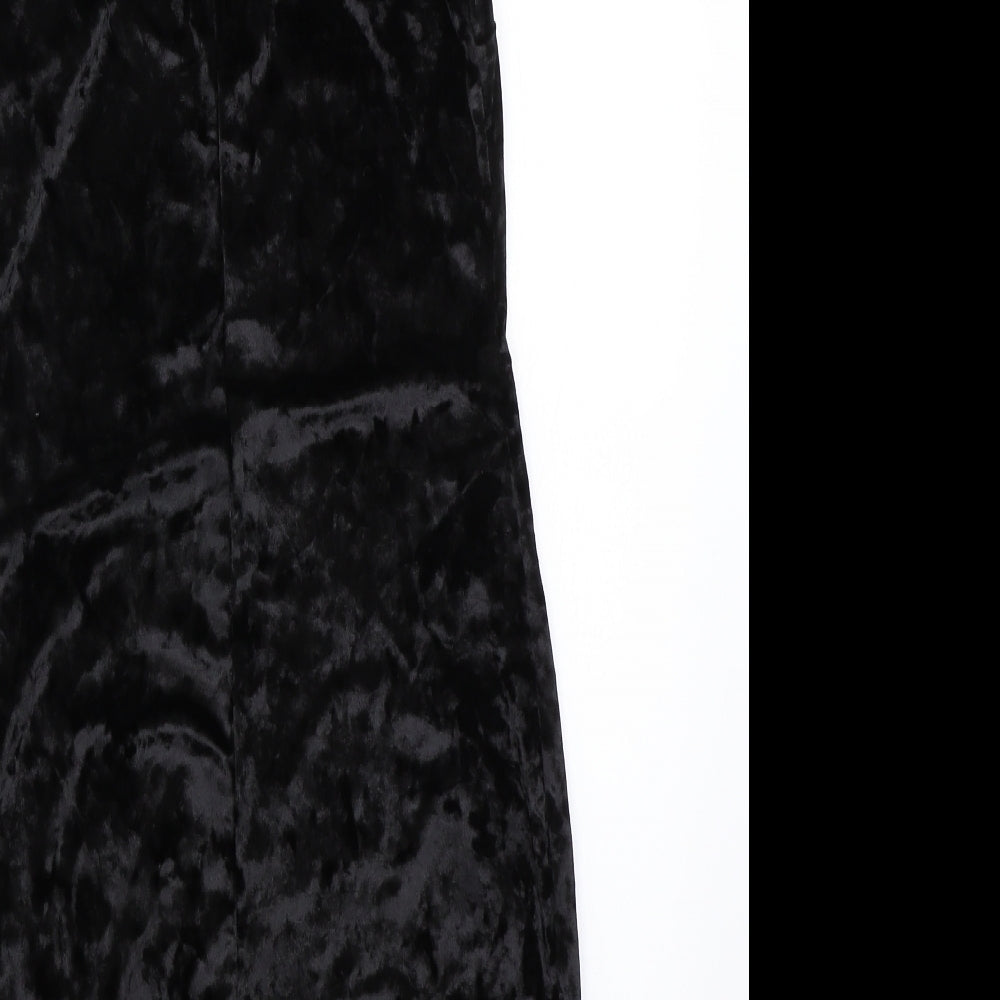 Miss Selfridge Womens Black  Velour Bodycon  Size 8