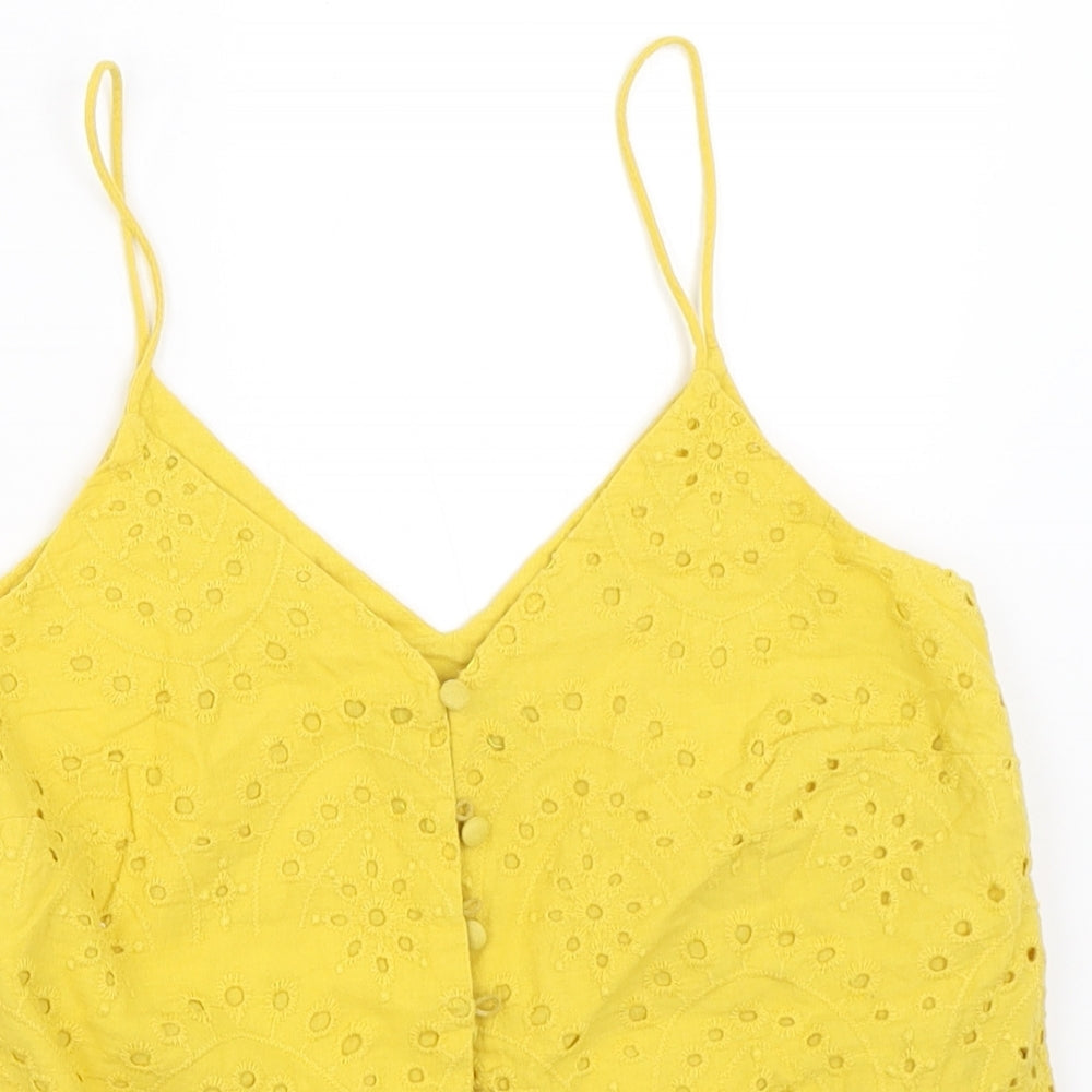Womens UK Size 6 New Look Yellow Camisole Blouse