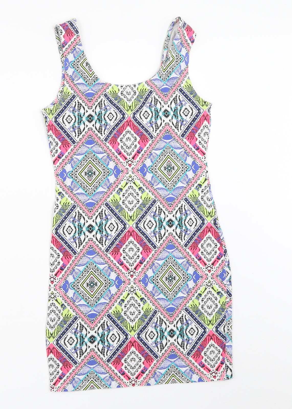 New Look Womens White Geometric  Bodycon  Size 10