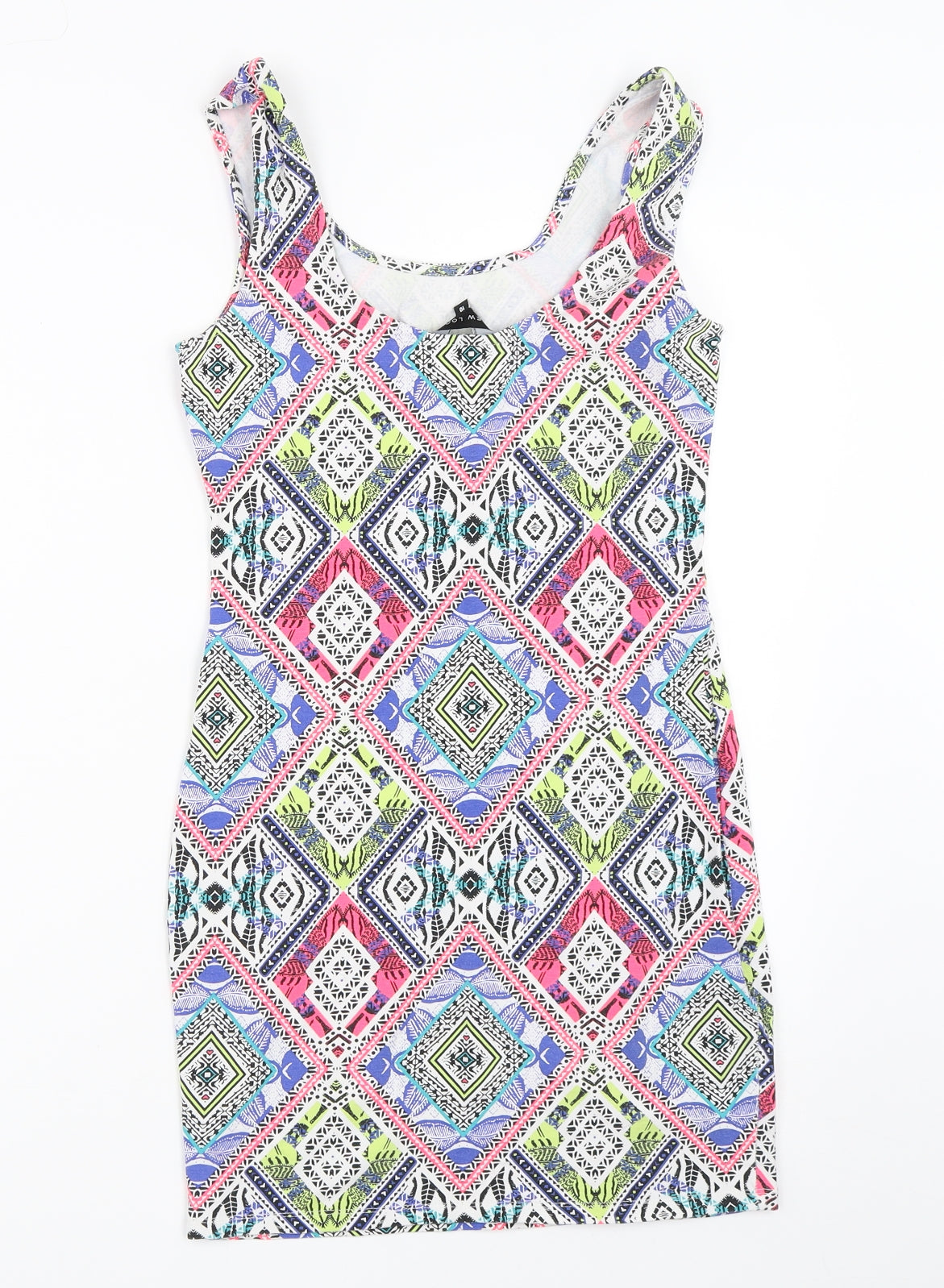 New Look Womens White Geometric  Bodycon  Size 10