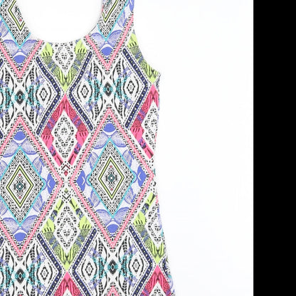 New Look Womens White Geometric  Bodycon  Size 10
