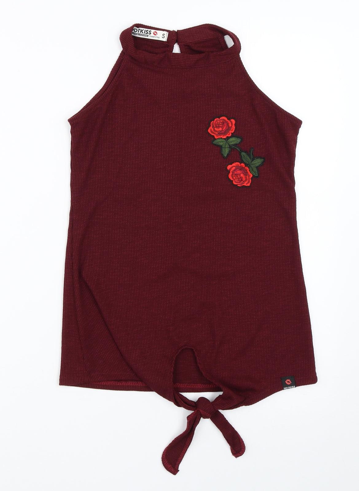 Additional front view of Hot Kiss women’s red basic tank, size S