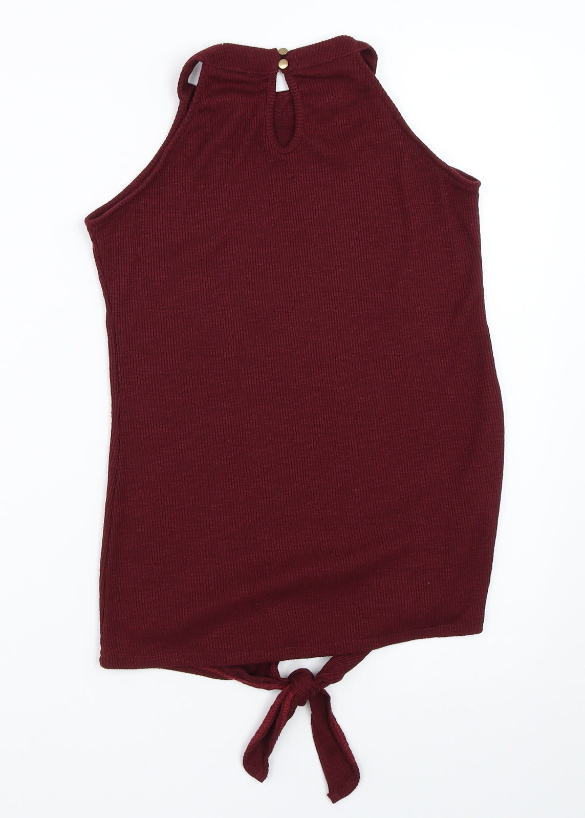 Back view of Hot Kiss women’s red basic tank, size S