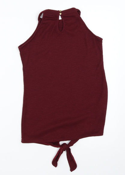 Back view of Hot Kiss women’s red basic tank, size S