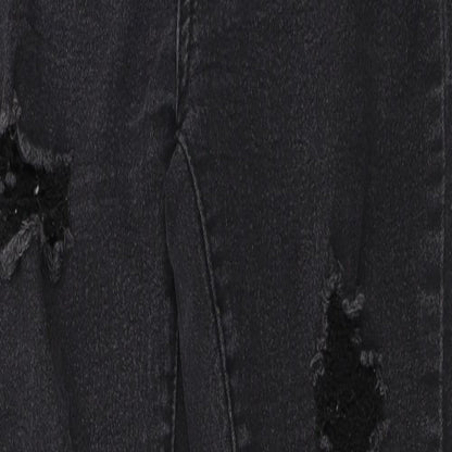 Boohoo Womens Black  Denim Skinny Jeans Size 8 L28 in