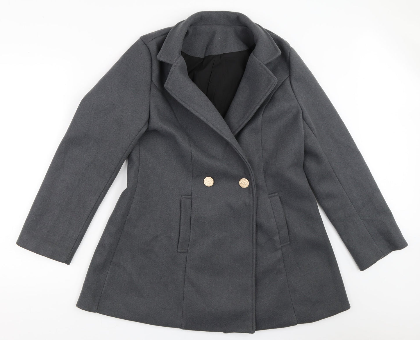 SheIn Womens Grey   Overcoat Coat Size M