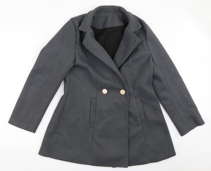 SheIn Womens Grey   Overcoat Coat Size M