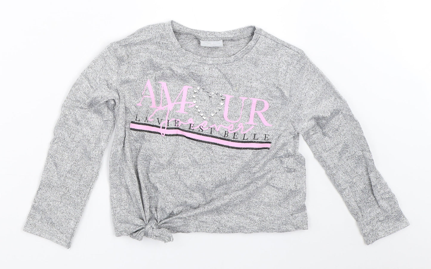 Matalan Girls Silver   Pullover Jumper Size 7 Years
