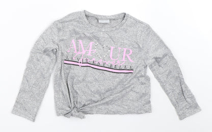 Matalan Girls Silver   Pullover Jumper Size 7 Years