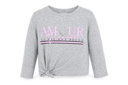 Front view of Matalan girls’ silver jumper, size 7, years